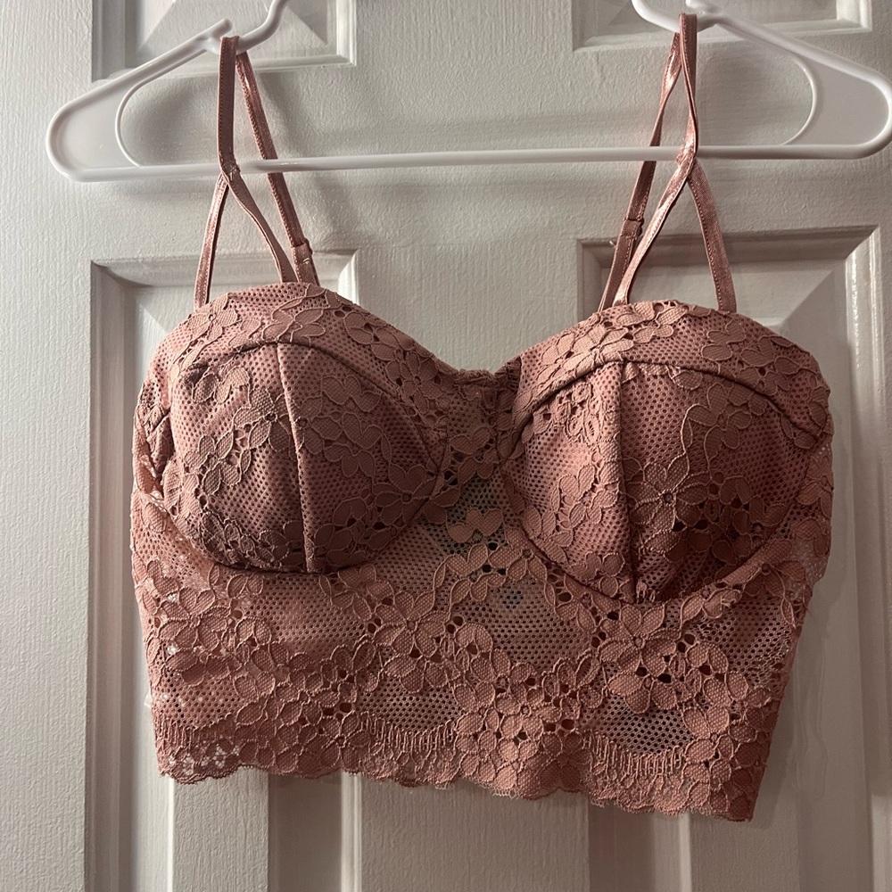 Bozzolo Pink Lace Bralette with Adjustable Straps